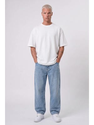 Respire Erkek Basic Oversize T-Shirt Ekru