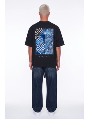 Respire Erkek Ffb Nakış Detaylı Oversize T-Shirt Siyah