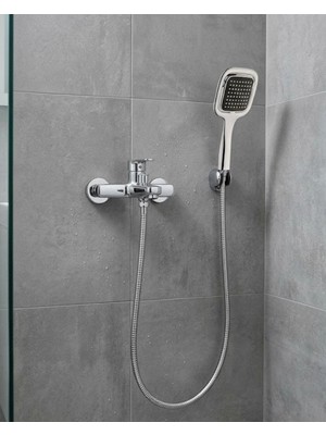Eco Lounge Siyah Duş Seti El Duşu Başlığı Spiral Hortum Dayanıklı Banyo Duş Aksesuarı