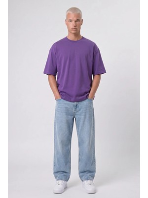 Respire Erkek Basic Oversize T-Shirt Mor