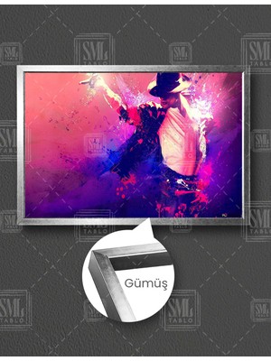 SML Tablo Michael Jackson Müzik Dans Efsane Yatay Çerçeveli Kanvas Tablo