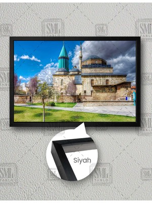 SML Tablo Mevlana Müzesi Konya Doğa Manzara Şehir Dekor Yatay Çerçeveli Kanvas Tablo