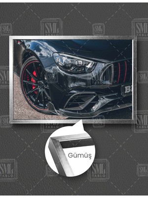 SML Tablo Mercedes Benz Amg Siyah Araba Karizma Car Dekor Yatay Çerçeveli Kanvas Tablo