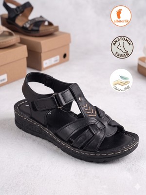 Albishoes Kadın Anne Sandalet Yumuşak Hafif Rahat Taban Anatomik Yazlık Kadın Sandalet Terlik