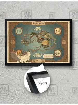 SML Tablo Map Of The World Of Avatar Avatarların Dünya Haritası Anime Film Yatay Çerçeveli Kanvas Tablo