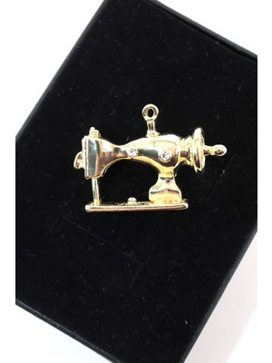 Keeba Yaratıcılığın Imzası Modacı Dikiş Makinesi Broş Gold Terzi ve Tasarımcı Erkek Kadın Yaka Iğnesi
