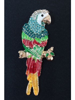 Keeba Macaw Papağanı Broş Egzotik Kristal Taşlı Erkek Kadın Papağan Yaka Iğnesi Broş.