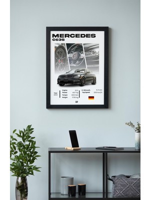 Mercedes-Amg C63 S Ahşap Çerçeveli Poster Tablo – V8 Tasarım