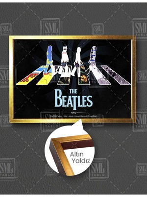SML Tablo The Beatles Rock Müzik Grubu John Lennon Efsane Müzik Dekor Yatay Çerçeveli Kanvas Tablo