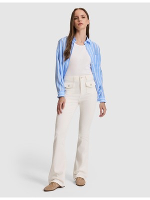 Pierre Cardin Kadın Ekru Jean Pantolon 50324048-VR019