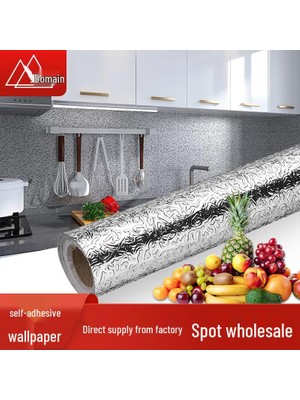 Munico 2 Adet 40CM x 10METRE Yüksek Sıcaklığa Dayanıklı Alüminyum Folyo Mutfak Dolabı Kendinden Yapışkanlı
