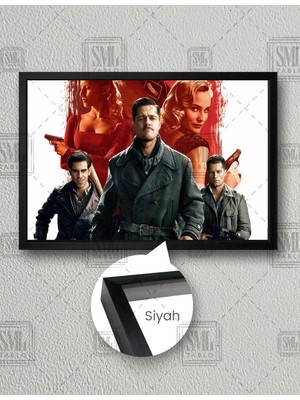 SML Tablo Soysuzlar Çetesi Brad Pitt Inglourıous Basterds Quentin Tarantino Film Yatay Çerçeveli Kanvas Tablo