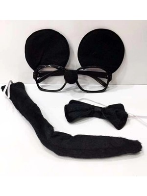 My Best Store Mickey Mouse Gözlüğü Papyonu Kuyruğu Seti