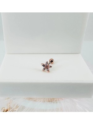 My Best Store Rose Zirkon Taşlı Uç Kısmı : Pirinç Kıkırdak Bar Uzunluğu : 6 mm / Bar Kalınlığı 0.8 mm