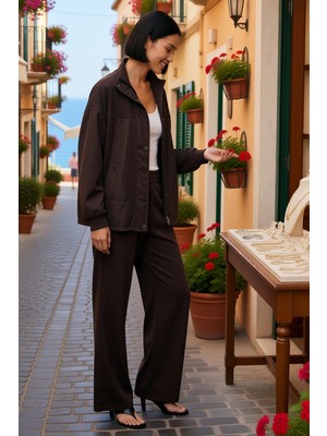 Benerly Kadın Büyük Beden Dik Yaka Fermuarlı Örme Sweatshirt Eşofman Altı Takım Xl Günlük Rahat Modern Şık