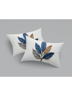 Alkan Homes 2 Adet Nakış Desenli 3 Boyutlu Dikdörtgen Dijital Baskılı Kırlent Kılıfı 30 X 50 cm