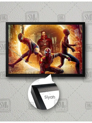 SML Tablo Spiderman Doctor Strange Marvel Karakterleri Yatay Çerçeveli Kanvas Tablo