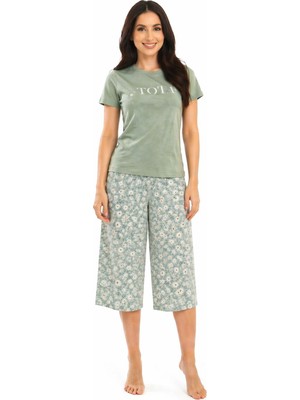 Sude Homawear %100 Pamuk Bayan Kapri Pijama Takımı