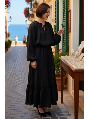 Benerly Kadın Reglan Kollu Bisiklet Yaka Buruşuk Dokulu Bluz Etek Takımı %100 Polyester Günlük Rahat Modern