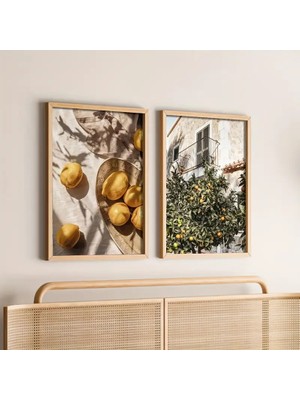 Nt Handmade Mc Home Art Çerçeveli Uv Baskı 2'li Limon Ağacı Tablo Seti – Modern & Şık Duvar Dekoru