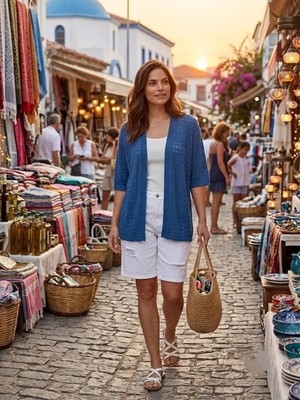 Urumday Triko Delikli Düğmesiz Bedensiz Hırka