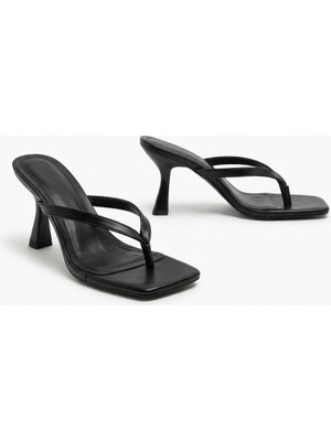 Yula Fashion Shoes Vera Kadın Tredn Topuklu Terlik-Siyah