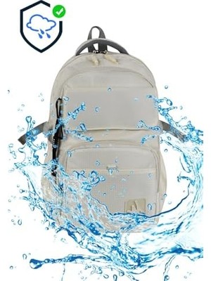 Fırsat Mağazam Masterpack Kore Tasarım Su Itici Ergonomik Sırt Çantası, Okul, Iş, Gezi, Kamp, Günlük Kullanım, 2 Ana Bölme, Notebook Gözü, 2 Suluk Cebi, 2 Ön Cep, 1 Gizli Sırt Bölmesi, 701, 44X29X20CM, Bej