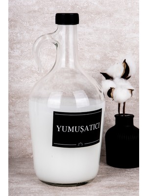 Dolkin Home Yumuşatıcı Etiketli Cam Galon Şişe 1500 ml Deterjan Saklama Kutusu Banyo Düzenleyici