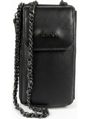 Rewina - Zenka Hakiki Deri Mıknatıs Kapaklı Telefon Bölmeli Cüzdan Çanta