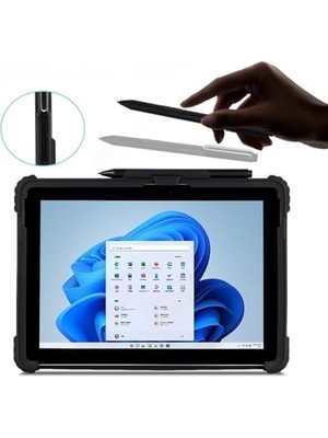 Fırsat Mağazam Surface Pro 9/10/11 13 Inç Surface Pro Copilot+ Pc Rugged Kılıf – 360° Stand, El Kayışı, Omuz Askısı, Darbe Emici Koruma Şeffaf Arka Darbe Emici Standlı Stylus Kalem Tutucu Koruyucu Siyah