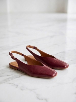 Yula Fashion Shoes Lang Kadın Günlük Şık Babet-Bordo