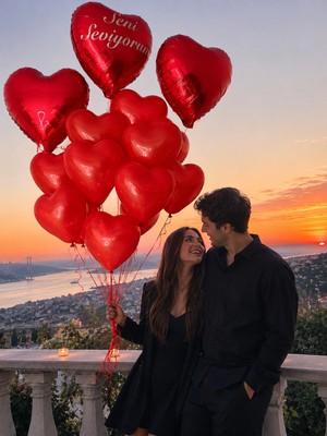 Boxland Romantik Sürpriz Seti Sevgiliye Hediye Kalpli Balon Mum Oda Dekorasyon Seti