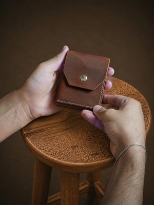 Maderiva Leather El Yapımı Hakiki Deri Minimalist Kartlık Cüzdan Viento