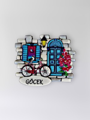 Mundy Göcek Temalı Polyester Kabartmalı Magnet  7 x 6,5 cm – Şehir Magneti Dekoratif Hediyelik Buzdolabı Süsü  (KOD:1246)