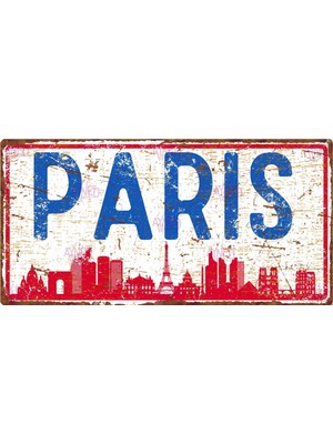 AYNED Print Paris Temalı Ahşap Mdf Tabela – Vintage Şehir Dekoru