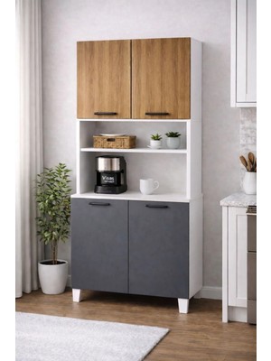 Visas Concept Lale 207 cm Çok Amaçlı Dolap Atlantik Çam/antrasit