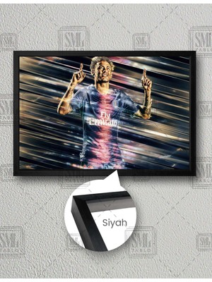 SML Tablo Brezilyalı Efsane Futbolcu Neymar Barcelona Yatay Çerçeveli Kanvas Tablo
