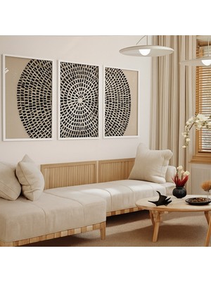 Nt Handmade Mc Home Art Çerçeveli Uv Baskı 3'lü Desenli Duvar Tablosu – Modern & Şık Duvar Dekoru