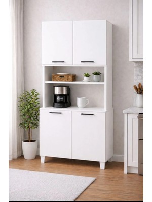 Visas Concept Lale 207 cm Çok Amaçlı Dolap Beyaz