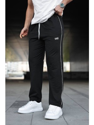 Comstar Erkek Yazı Baskılı Beli Lastikli Jogger Siyah Eşofman Altı