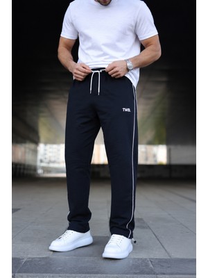 Comstar Erkek Yazı Baskılı Beli Lastikli Jogger Lacivert Eşofman Altı