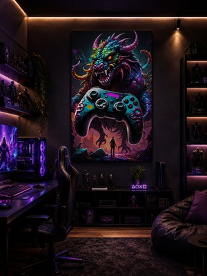 Othello Art Gamer Ejderha Kanvas Tablo – Fantastik Oyun Dünyası Duvar Dekoru