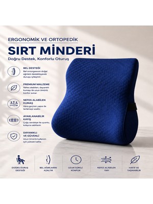 Viscora Ergonomik ve Ortopedik Sırt Minderi Doğru Destek, Konforlu Oturuş