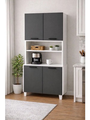 Visas Concept Lale 207 cm Çok Amaçlı Dolap Antrasit