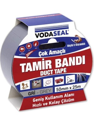 TeknoKapsül Duct Tape Tamir Bandı 50 mm 25 Metre Gri