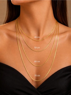 Xuping 14K 4 Farklı Boy Zincir Kolye Set