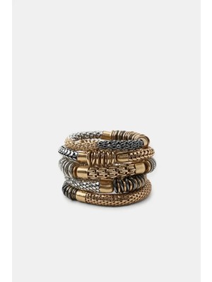 Nergis Collection Premium Gold & Silver Katmanlı Çoklu Bileklik Seti