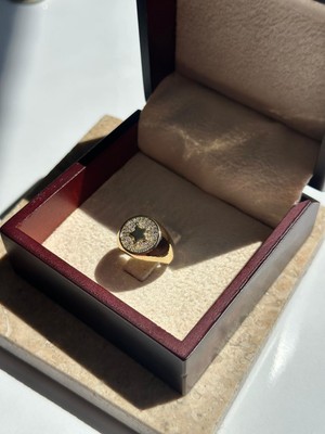 Luckyb Store Gold Renk Yıldız Detaylı Ayarlanabilir Ölçülü Yüzük