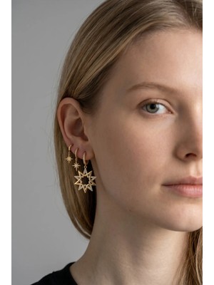 Xuping 14K 3 Lü Yıldız Küpe