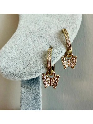 Xuping 14K Taşlı Kelebek Model Küpe